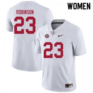 NCAA Women's Alabama Crimson Tide #23 Jahquez Robinson Stitched College 2021 Nike Authentic White Football Jersey VI17Q80VP